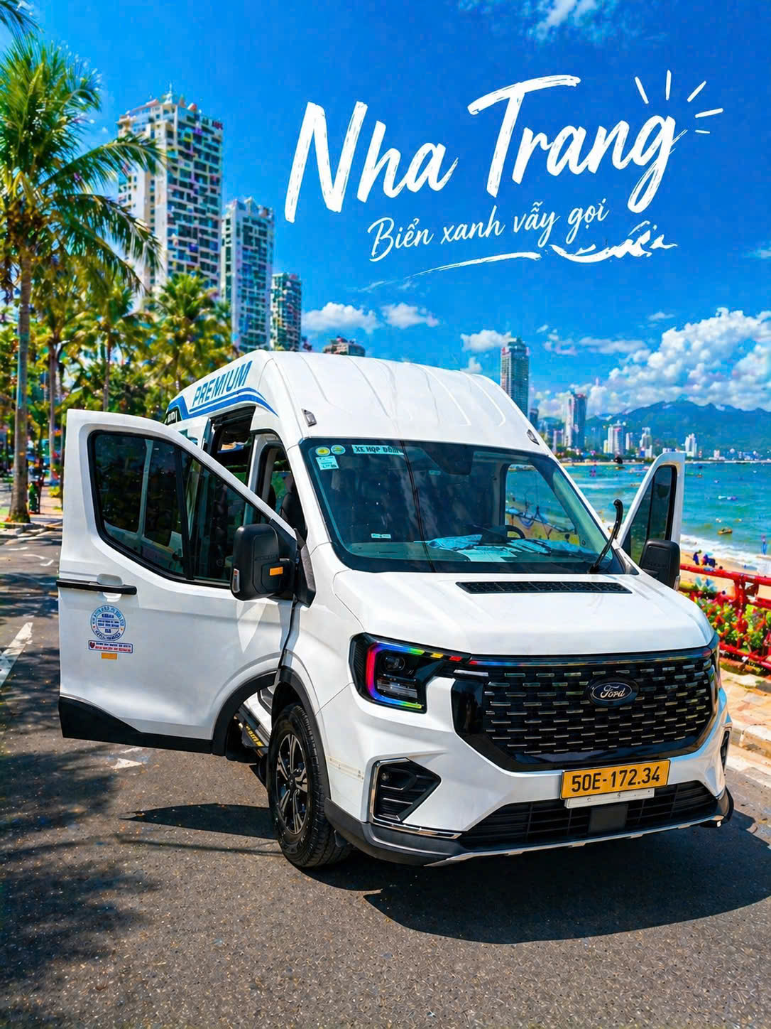 Xe 16 chỗ phục vụ hành trình du lịch theo ngày